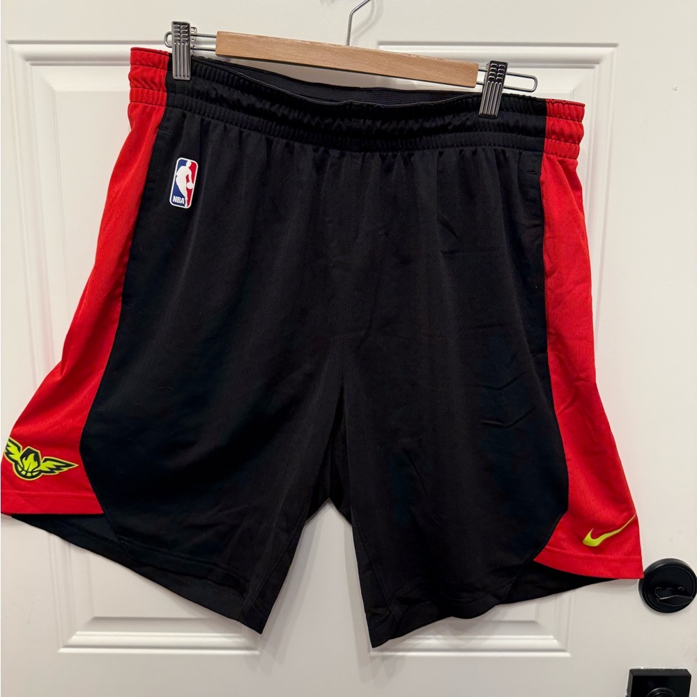 Nike Atlanta Hawks Black and Red NBA Athletic Shorts